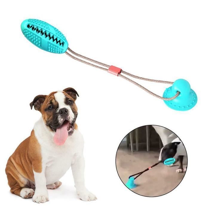 Meilleurs prix pour Morsure molaire multifonctionnelle pour animaux de compagnie ventouse style chien balle jouet à mâcher résistant à la nourriture