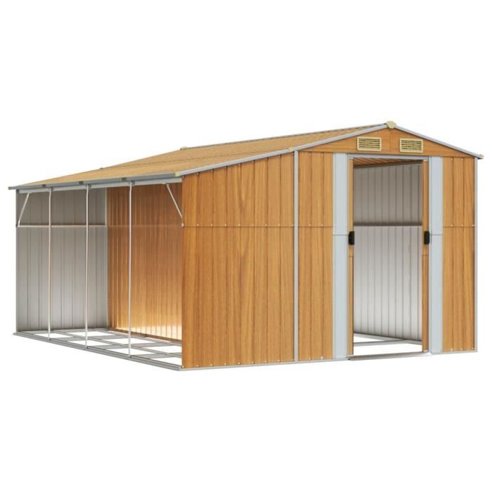 Abri de jardin - SALUTUYA - BD4751 - Acier galvanisé - Marron clair - 277x3655 cm