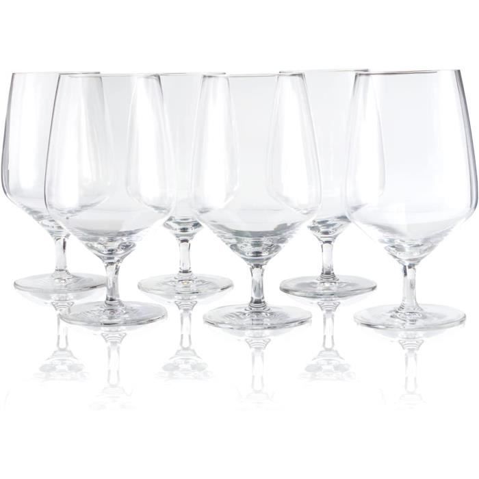Verres à Vin Rouge Gerlach 1760 – Lot De 6 – 550 Ml – Cristal Sans Plomb – Design Moderne, Lave-vaisselle