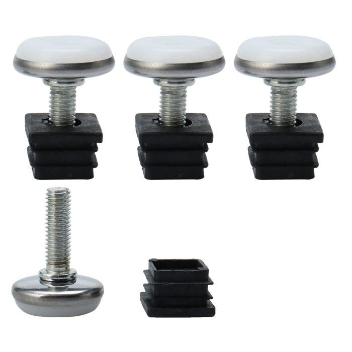 Patins pour meubles SOURCING MAP 4pcs Pied Nivellement Réglable Patin Jambe Pied Table Chaise Protection 20x20mm Carré Tube Glisseur