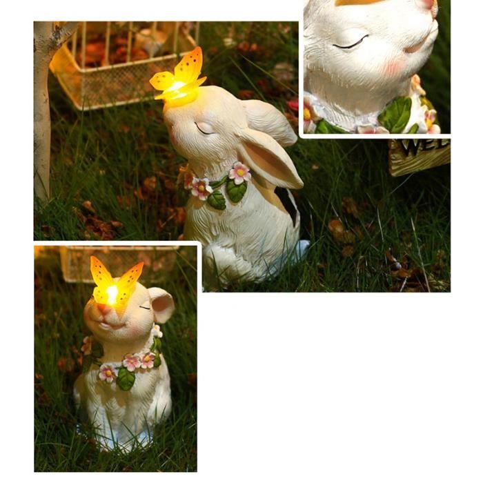 Statue Figurine Solaire Cerfs Sculpture Animal Décor pour La Maison