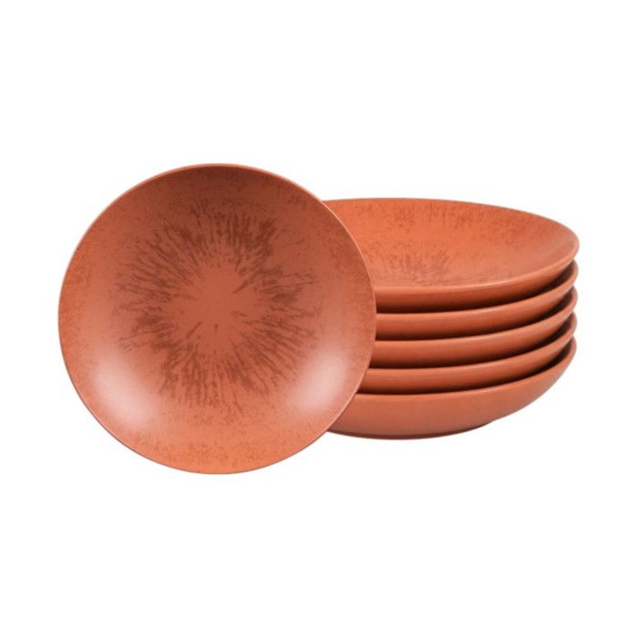 Assiette Creuse Onyx 22 cm Terracotta (lot de 6) - Table Passion