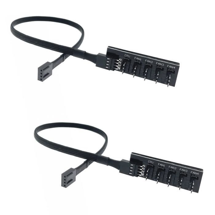 Câble Adaptateur Ventilateur 4/6 Broches Vers ARGB 3 Broches 5V - 11 Cm - Pour Customization PC