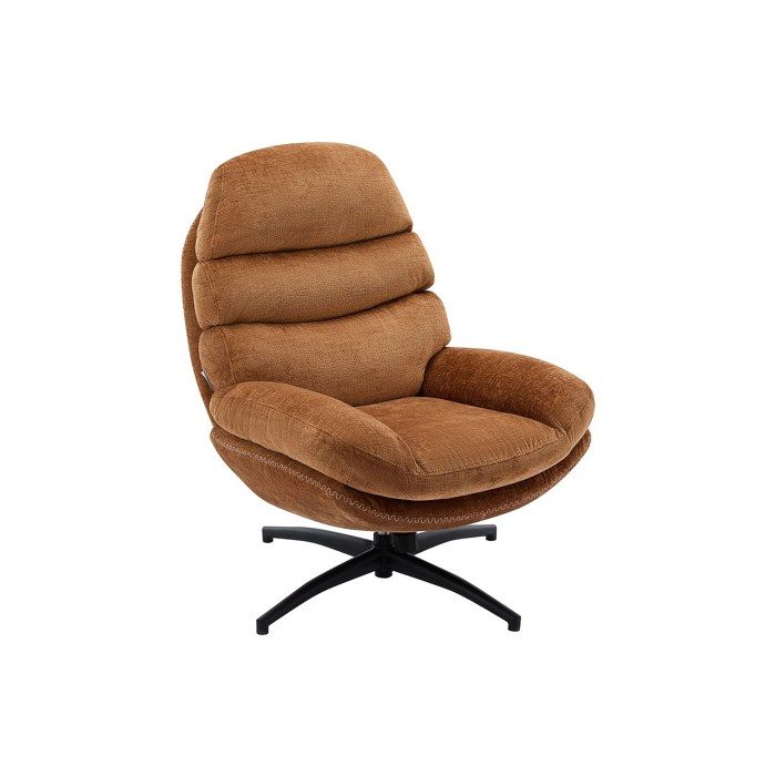 Fauteuil pivotant en tissu terracotta LIZUTA
