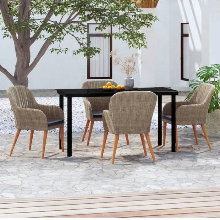 VidaXL Ensemble à Manger de Jardin avec Coussins - vue 2