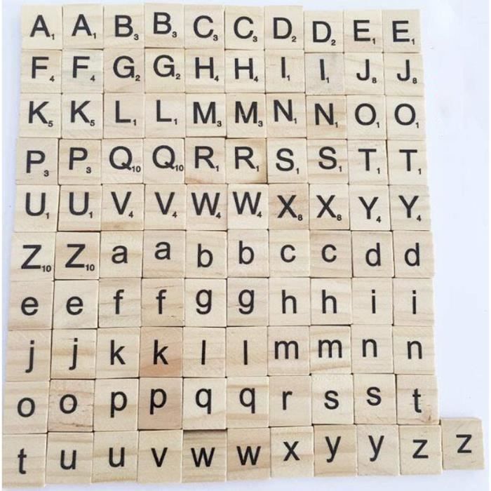 100 Pcs En Bois Alphabet Scrabble Tuiles Lettres Numeros Jouet Educatif Pour Enfants Pour Jeux De Societe De Mariage Cadre Mu M2366 Cdiscount Jeux Jouets