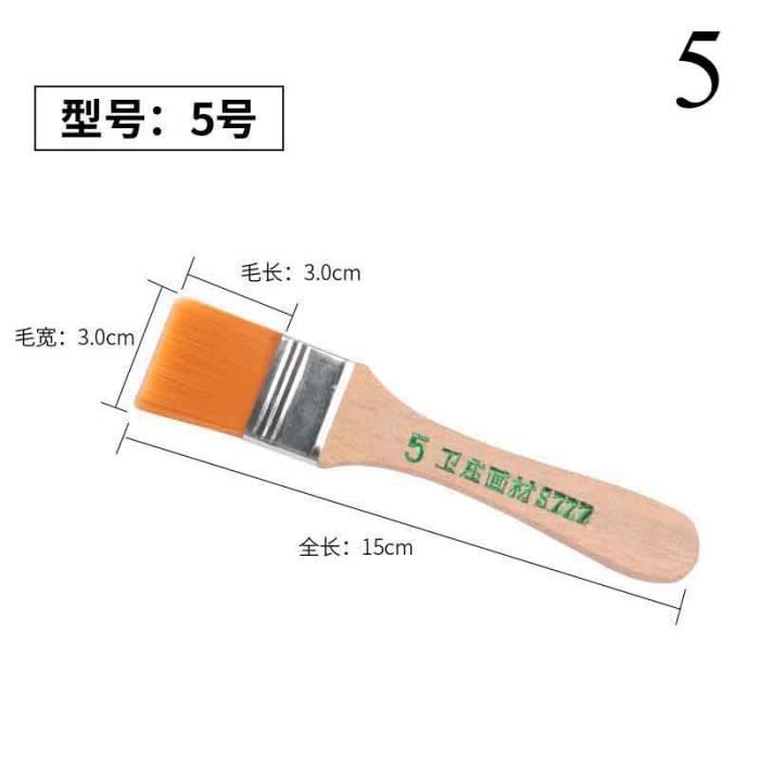 Lot De 5 Pinceaux éventail En Nylon - Tailles 2,4,6,8,10, Manche Bois, Pour Acrylique, Huile, Aquarelle