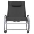 Super -Chaise à bascule d'extérieur Style Scandinave Fauteuil à bascule Chaise de Jardin  Noir Textilène @892573-1