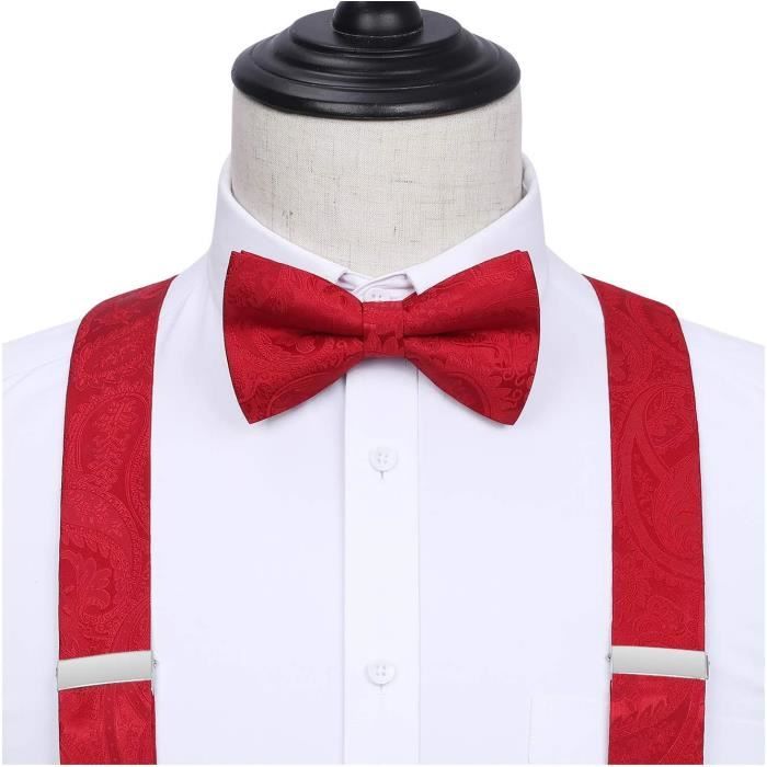 JEMYGINS Bretelles Homme Avec 4 Clips Et Nœud Papillon - Accessoire Élégant