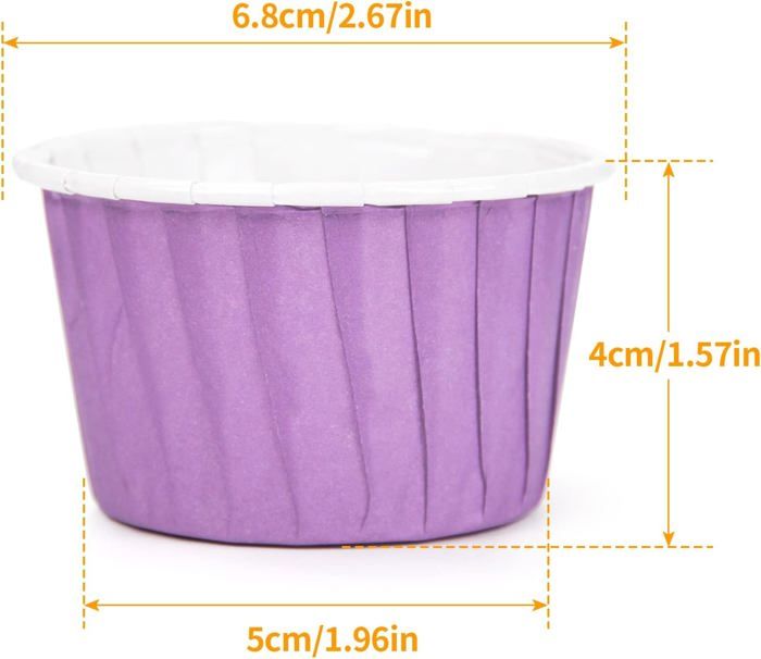 Papier Muffin 100 Caissettes Cupcake Papier - 5x3x7cm - Antiadhésives - Pour Muffins, Pâtisserie Accessoire Pâtisserie Festif