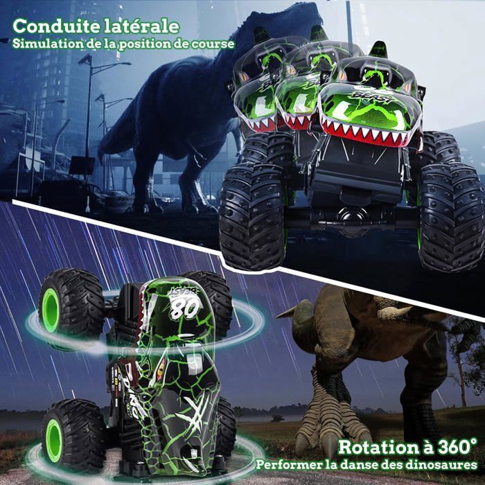 Voiture Télécommandée RC Dinosaure pour Enfants de 3, 4, 5, 6, 8 Ans