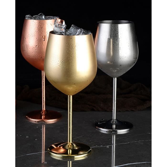 Meisha-EUR Lot De 2 Verres à Vin En Acier Inoxydable