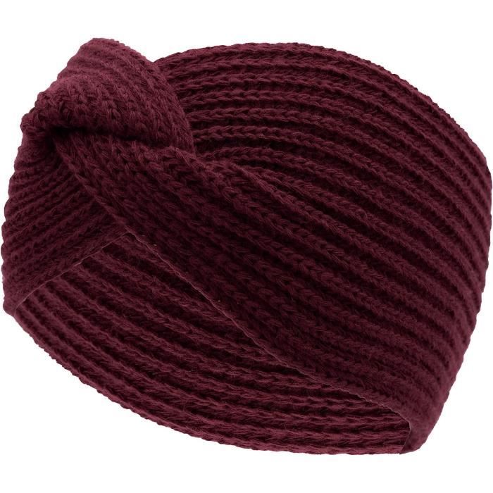 Choisir Bandeau femme Rouge Fashion, headband laine hiver livré en 48h