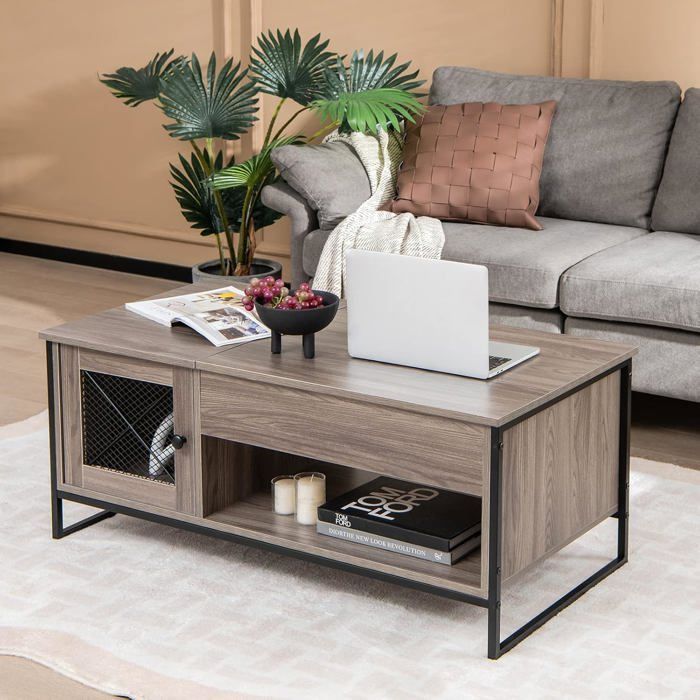 Hzuaneri Table Basse, Table de Salon, 2 Tiroirs de Rangement Hzuaneri Table Basse, Table de Salon, 2 Tiroirs de Rangement