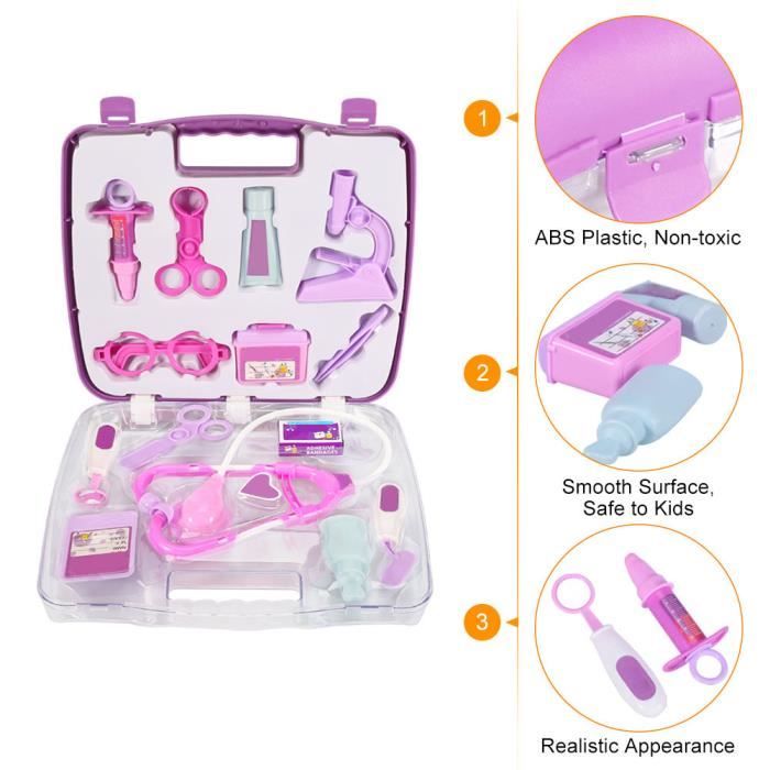 Eeneme Jouet dinfirmière pour enfant - Mini tensiomètre - Jeu de rô Eeneme Jouet dinfirmière pour enfant - Mini tensiomètre - Jeu de rô