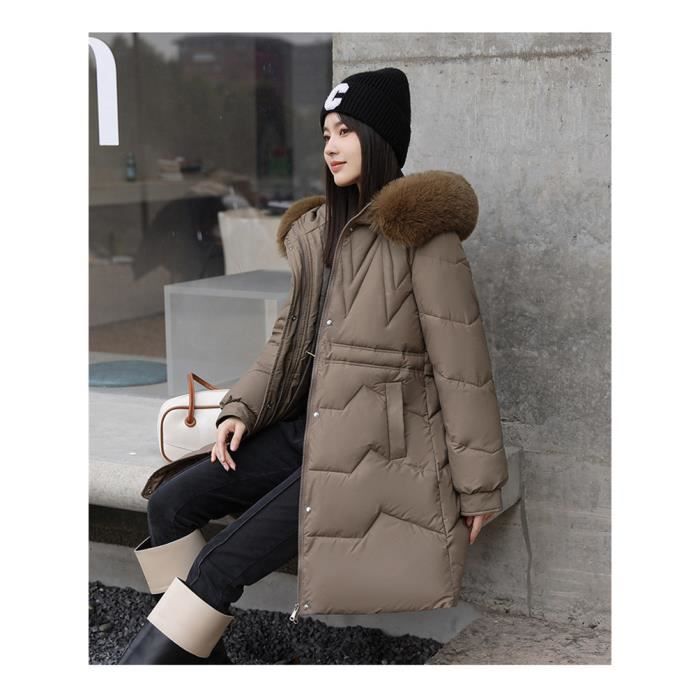 Doudoune femme capuche fourrure sale rose
