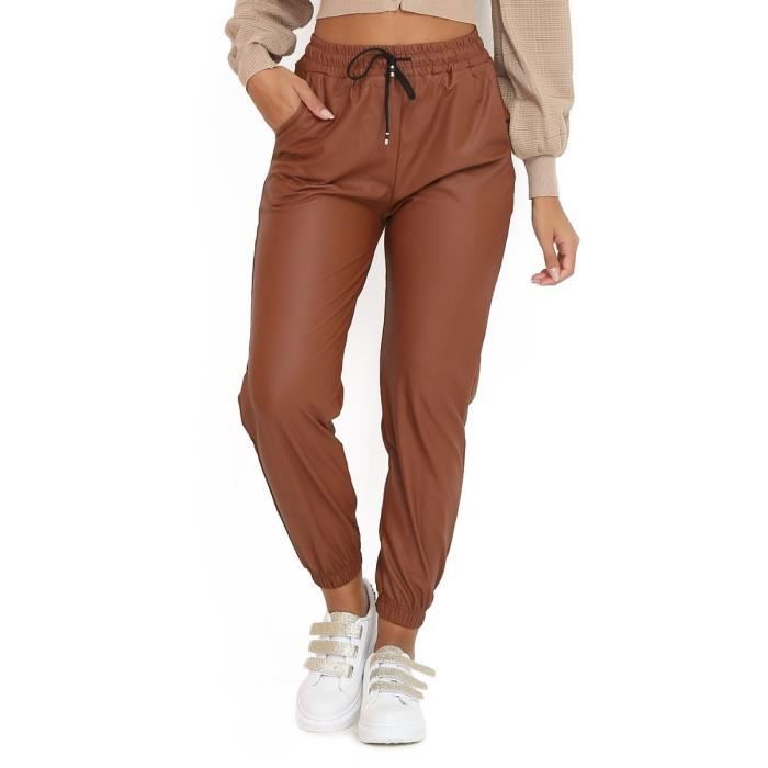 Pantalon jogger shop simili cuir femme