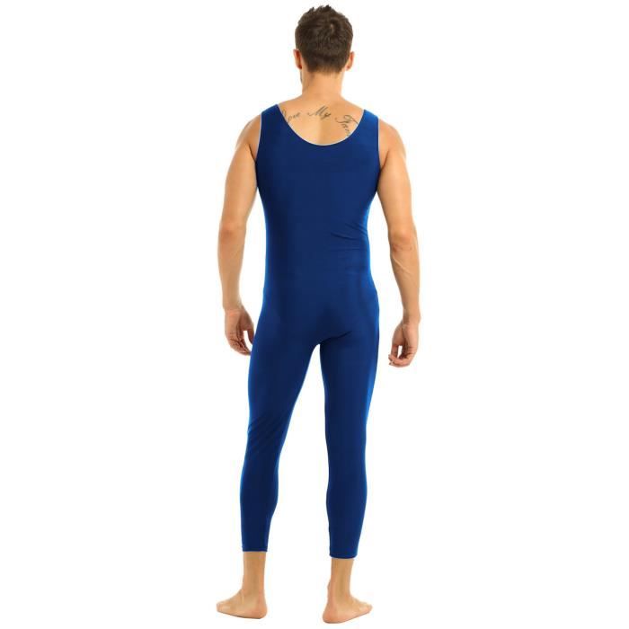 YONGHS FR Homme Justaucorps Gymnastique sans Manches Leotard Danse Gym Academique Unitard M XXL Bleu marine Cdiscount Sport