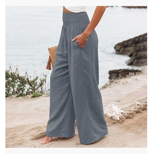 Pantalon large deals chic