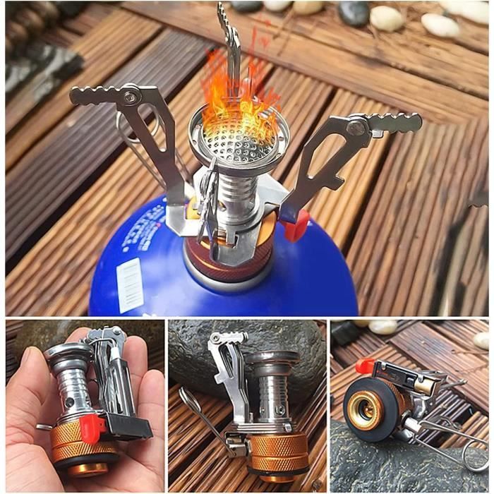 Réchaud à Gaz Bulin 3200W - Allumage Piézo, Pliable, Coupe-vent, Ultra Léger Pour Camping