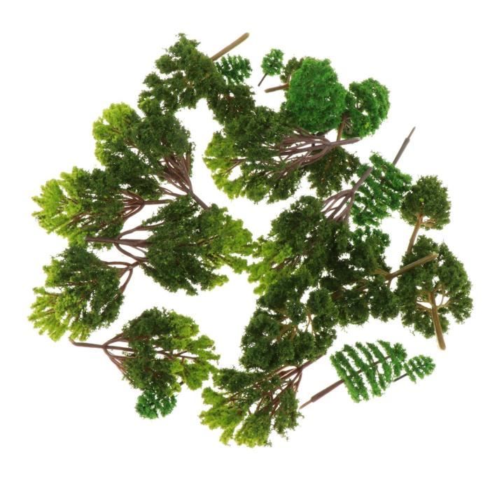 VICASKY 15 Arbres Miniatures – Sapins Décoratifs Pour Modélisme, Dioramas, Trains, Scènes D’hiver – Avec Socle, Vert