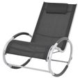 Super -Chaise à bascule d'extérieur Style Scandinave Fauteuil à bascule Chaise de Jardin  Noir Textilène @892573-2