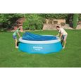 Bâche solaire pour piscine ronde 366cm - Bestway - Tubulaire - Bleu-2