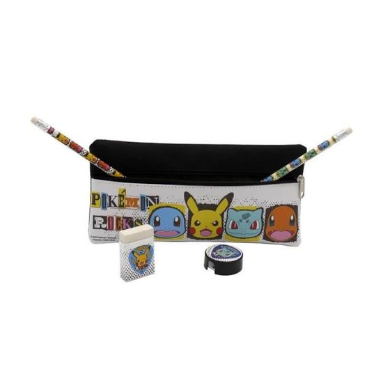 Kit fournitures Papeterie Pokémon 16 pièces - Crayons Stylo Bloc-notes   - Cdiscount Beaux-Arts et Loisirs créatifs