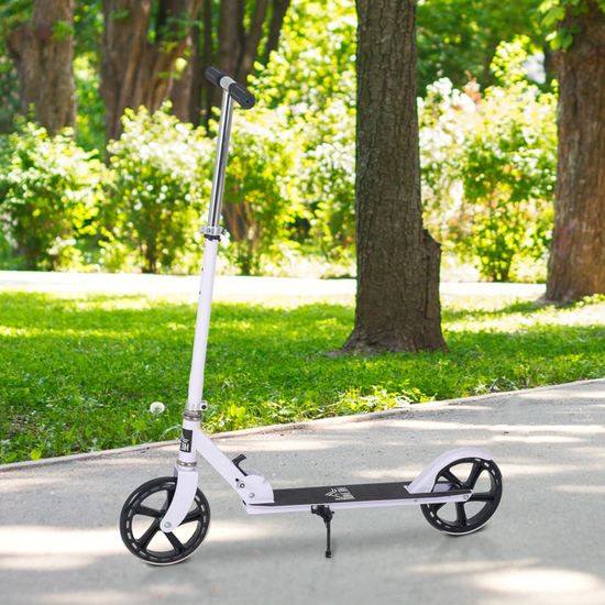 HOMCOM Trottinette Pliable Pour Enfant Et Ado – Guidon Réglable Sur 4 Hauteurs, Frein Arrière, Charge Max 100 Kg – Parfaite Pour Les Trajets Du Quotidien Et Le Fun En Ville