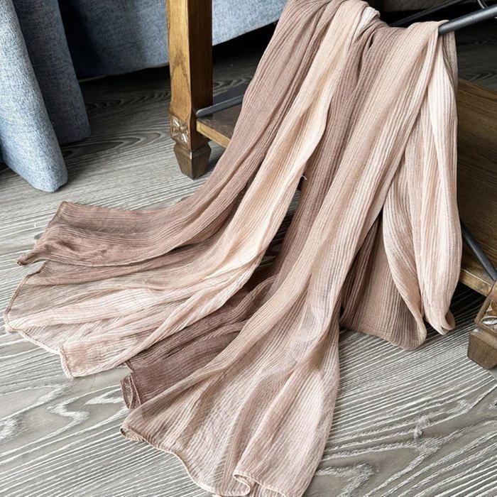 Tunique longue en soie et chiffon avec foulard main image 0
