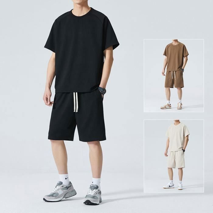 Survêtement De Plage Homme 2 Pièces – Chemise Et Pantalon Ample, Léger, Respirant, Style Décontracté Tendance