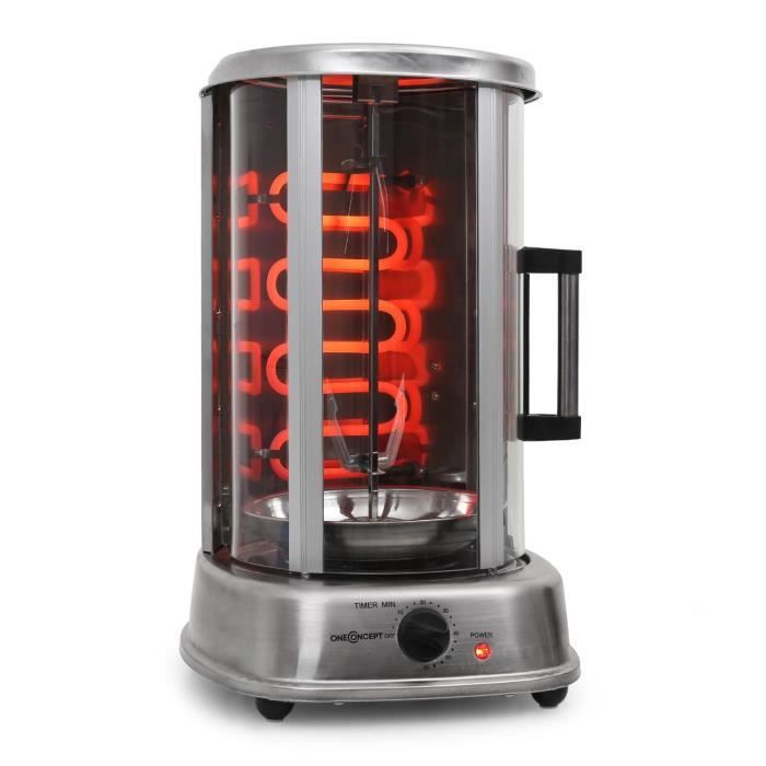 Grill Vertical à Kebab Gaz 3000W - Acier Inoxydable, Capacité 8 Kg, Température Réglable 50-300°C - 10
