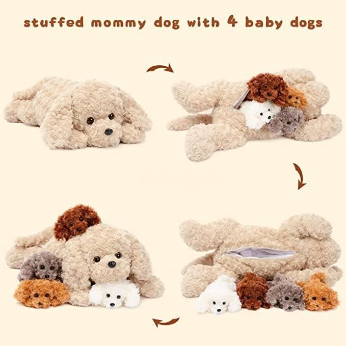 Peluche chien avec clearance bebe dans le ventre