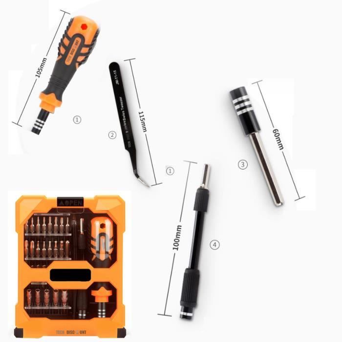 Kit Tournevis de Précision Magnétique ORIA - 130 embouts - Portable et  Pratique - Cdiscount Bricolage