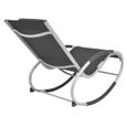 Super -Chaise à bascule d'extérieur Style Scandinave Fauteuil à bascule Chaise de Jardin  Noir Textilène @892573-3