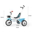 Tricycle évolutif Draisienne pour Enfant de 18 mois à 6 ans - Blanc Bleu - Charge Maximale 35 kg-3