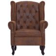 Fauteuil Chesterfield Vintage grand confort dossier assise avec repose-pieds -HB065-3