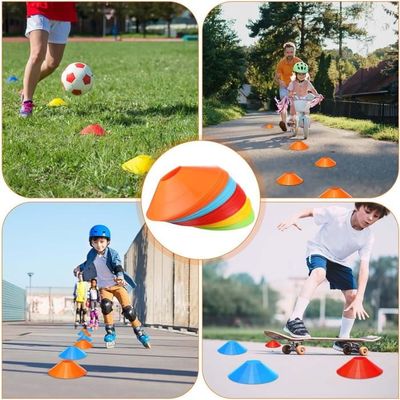 50 Pcs Plots Entraînement Football - 48 Disques Logo Couleurs Avec Support Et Sac Rangement