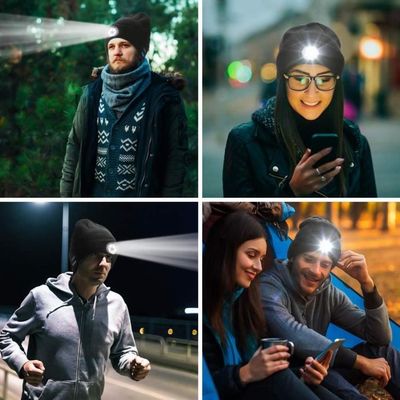 Bonnet Bluetooth LED 40 Lumières - écouteurs Intégrés, Batterie 700mAh - Cadeau Homme Femme Noël Sport Hiver - 2