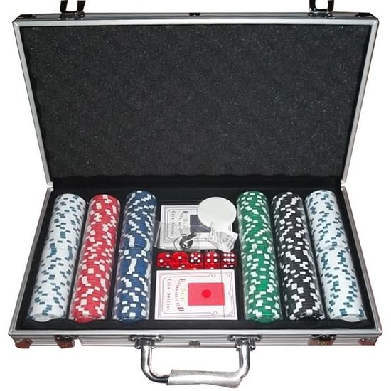 malette poker 300 jetons 11,5 g valise alu 2 jeux de cartes plastifié 