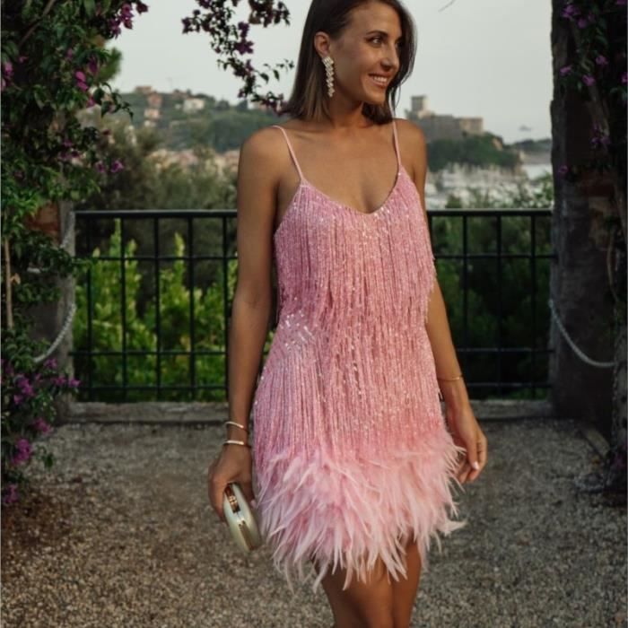 Robe hot sale cocktail plume
