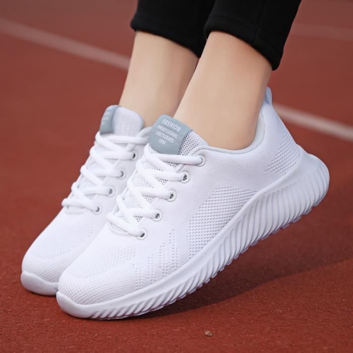 Baskets de sport femme VITATA legeres et respirantes Blanc Cdiscount Chaussures
