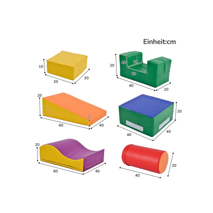 Blocs de construction souples, multicolore, cuir synthétique, ensemble de 5 blocs de construction en mousse pour enfants de 1 à 3 ans | Leroy Merlin