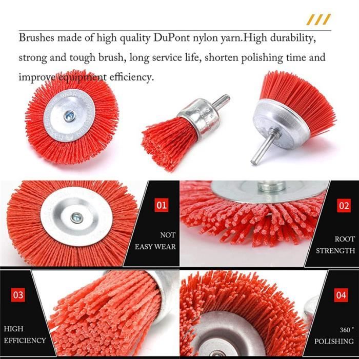 BROSSE A POLIR 4 RANGS- 80 MM- CENTRE BOIS