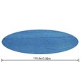 Bâche solaire pour piscine ronde 366cm - Bestway - Tubulaire - Bleu-4