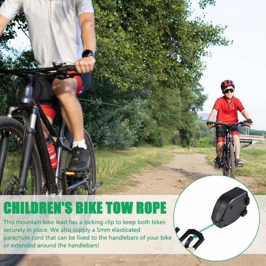 Sangle De Remorquage Vélo Enfant Rétractable 2,5m - Barre Traction Pour Balades Famille, 90kg Max