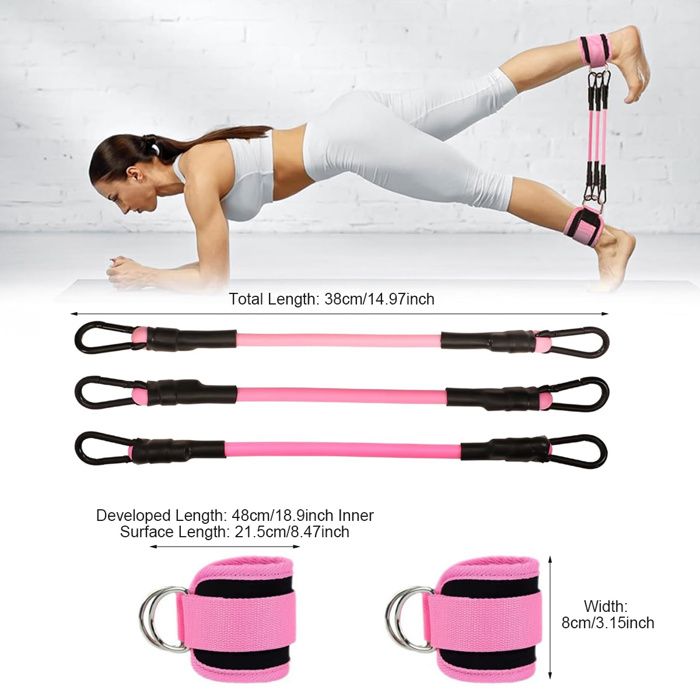 Bandes Résistance Stepper – Paire Avec Poignées Ergonomiques, 82 Cm, ABS/Nylon, Pour Musculation Maison