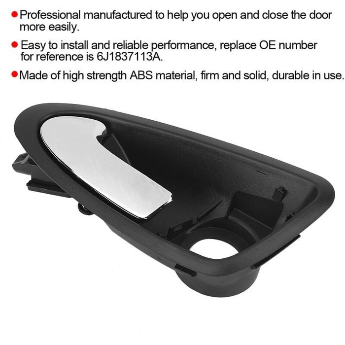 Poignée De Porte Intérieure Arrière Droite Pour Seat Ibiza 2009-2017 - Référence 6J4839114A - 4