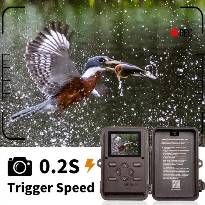 Kfc Camera K&F Concept Caméra de Chasse WIFI 4K 32MP Déclencheur 0,2s et Fonction ...
