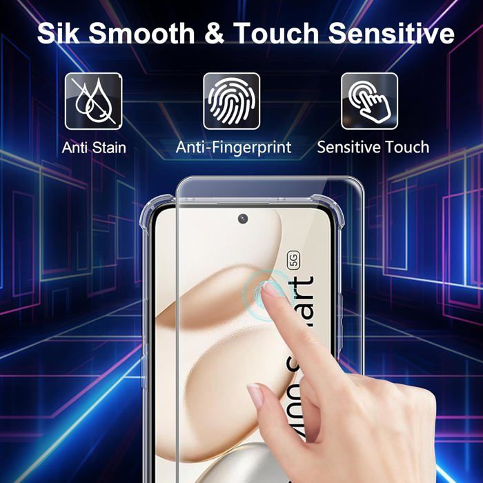Lot De 2 Verres Trempés + Coque TPU Antichoc Compatible Artfone Smart 500 - Protection Écran Et Étui Souple Transparent